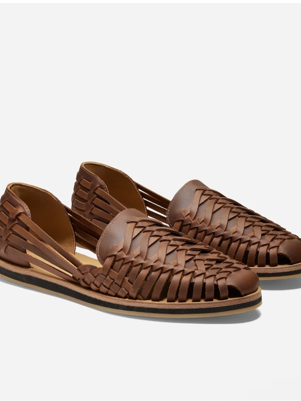 NISOLO Men's Woven Brown Huaraches size: 11.5